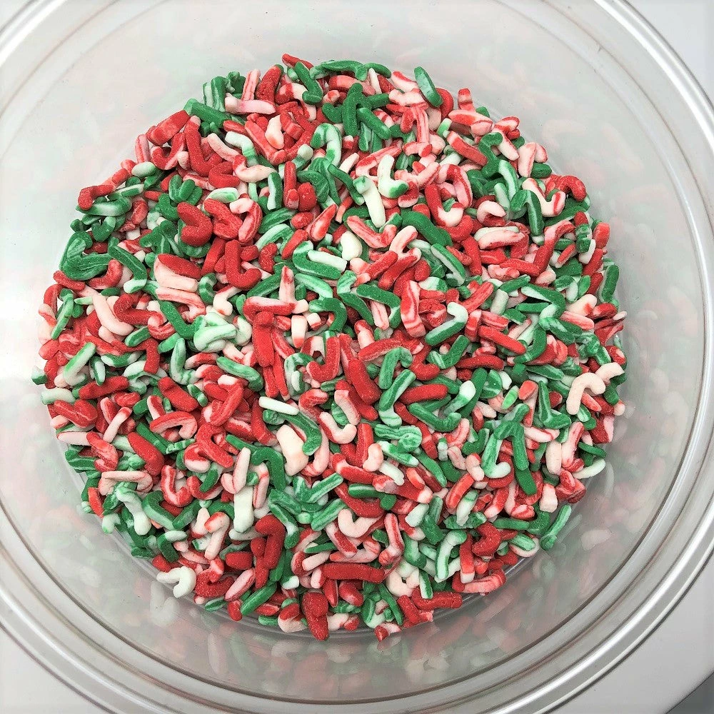 QA Products, Inc. - Beloit, Wisconsin Christmas Candy Cane Shapes Red Green Candy Canes Topping Sprinkles 8 Ounces Sprinkles & Toppings 3 QA Products, Inc. - Beloit, Wisconsin Christmas Candy Cane Shapes Red Green Candy Canes Topping Sprinkles 8 Ounces Sprinkles & Toppings