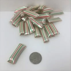 Beulah's Candyland Old Fashion Chocolate Mint Straws 1 Pound Red Green White Striped Christmas Candy