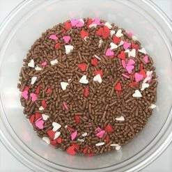 QA Products, Inc. - Beloit, Wisconsin Sprinkles & Toppings Valentine Chocolate Lover's Mix Heart Shapes Sprinkles Jimmies 8 Ounces