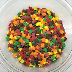 QA Products, Inc. - Beloit, Wisconsin Sprinkles & Toppings Fall Leaves Leaf Shapes Bakery Topping Sprinkles 5 Pounds Fall Colors