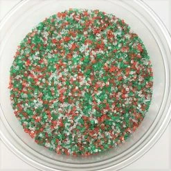 QA Products, Inc. - Beloit, Wisconsin Sprinkles & Toppings Christmas Gourmet Sugar Jingle Mix Red Green White Topping Sprinkles 1 Pound
