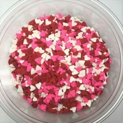 QA Products, Inc. - Beloit, Wisconsin Sprinkles & Toppings Valentine Hearts Shapes Red/White/Pink Bakery Topping Sprinkles 8 Ounces