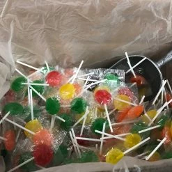 Beulah's Candyland Assorted Lollipops Hard Candy 5 Flavors 2 Pound Bag Wrapped Candy