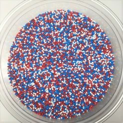 WNC - Pennsylvania Patriotic Nonpareils Red White Blue All American Topping Sprinkles 8 Ounces