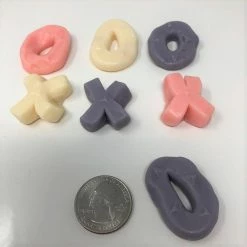 Beulah's Candyland Gummi Hugs And Kisses X O Pink Purple Gummy Valentine Candy 2 Pounds